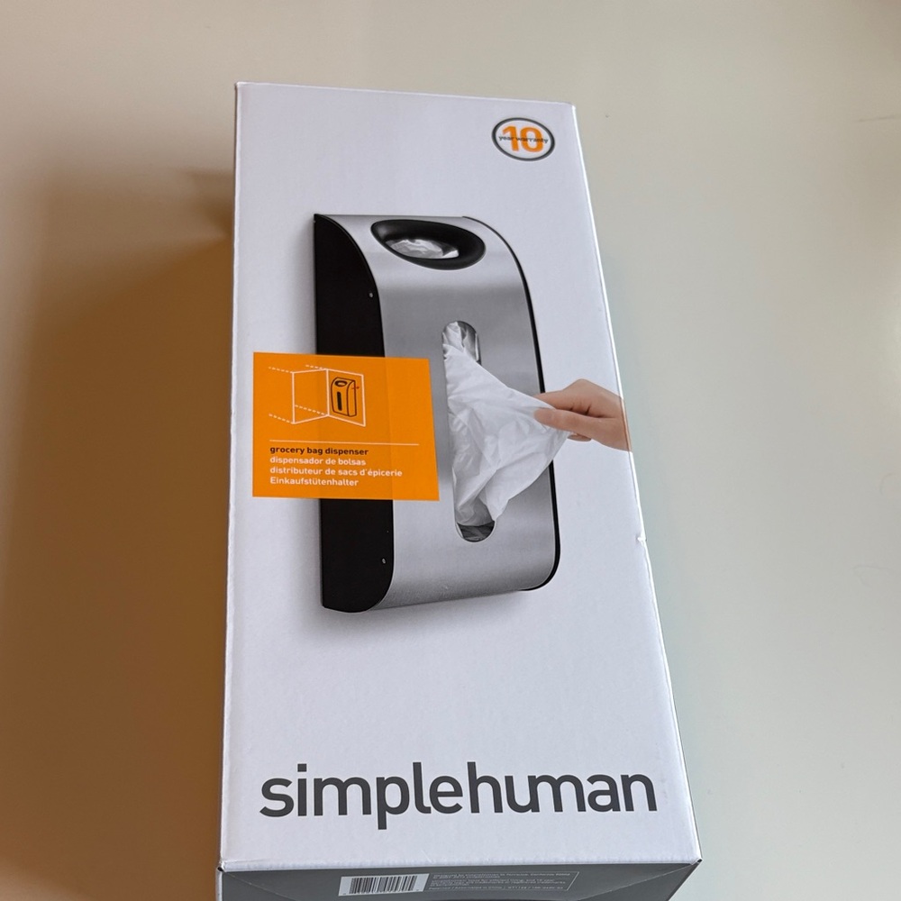 Simplehuman Silver and Black Bag Dispenser